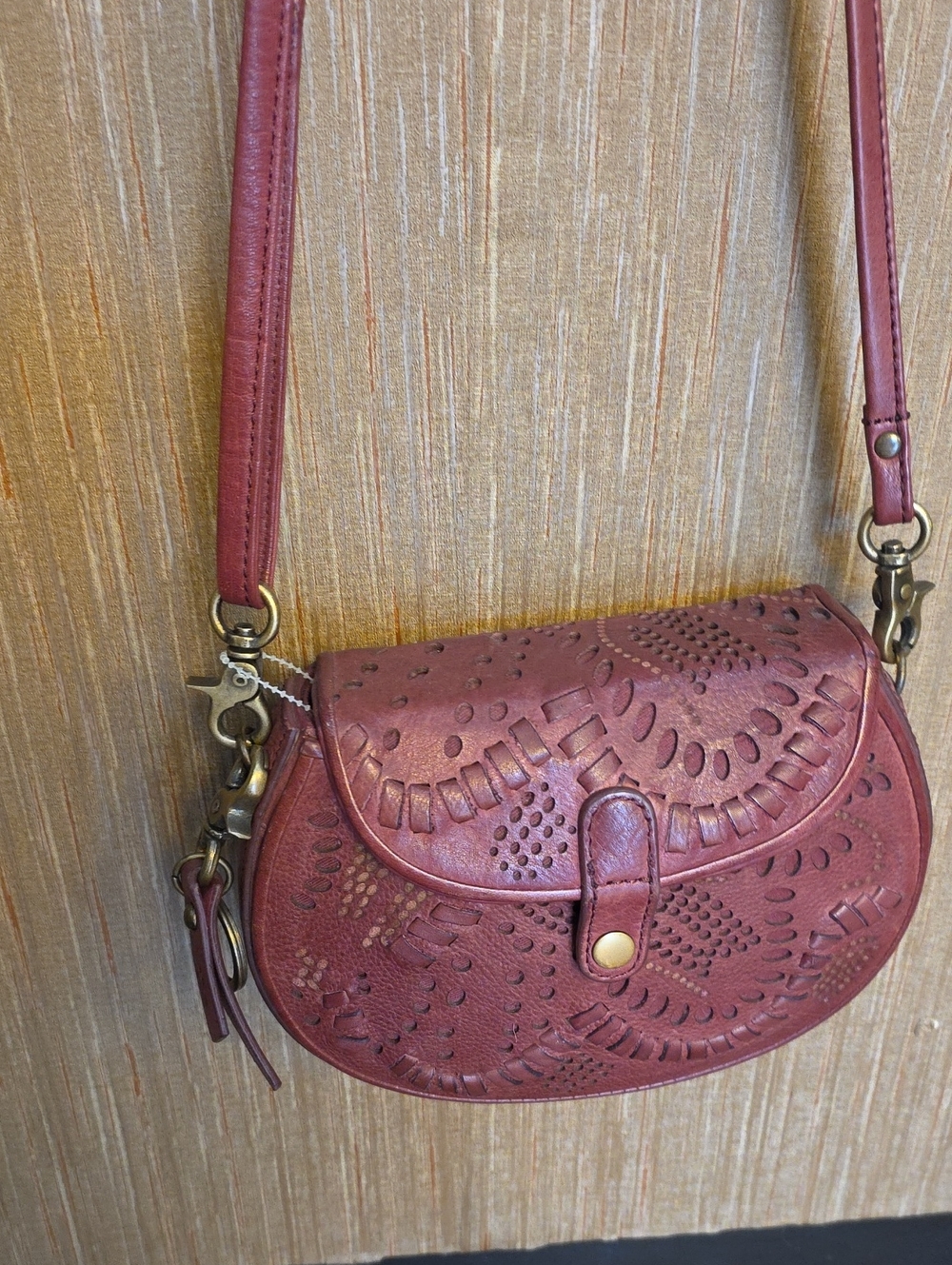 Vintage Frye Boho Vivian Burgundy Canteen Crossbody Bag